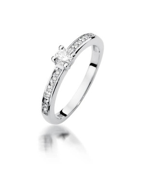 Złoty pierścionek z diamentem Białe złoto EW-288 0,28ct