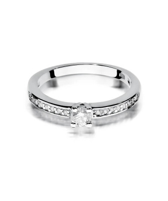 Złoty pierścionek z diamentem Białe złoto EW-288 0,28ct