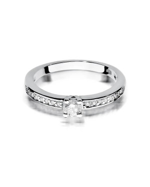 Złoty pierścionek z diamentem Białe złoto EW-288 0,28ct