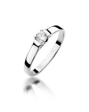 Złoty pierścionek z diamentem Białe złoto EW-381 0,18ct