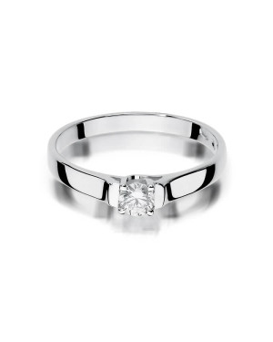 Złoty pierścionek z diamentem Białe złoto EW-381 0,18ct