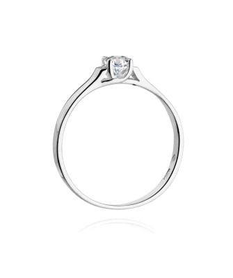 Złoty pierścionek z diamentem Białe złoto EW-381 0,18ct
