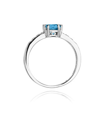 Ring with topaz and diamonds white gold