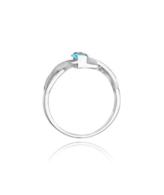 Gold ring with diamond White gold EW-28 topaz