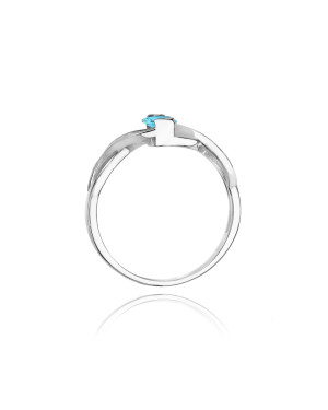 Gold ring with diamond White gold EW-28 topaz