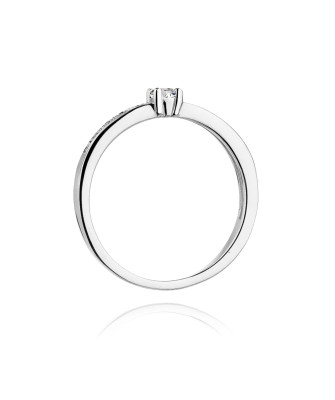 Złoty pierścionek z diamentem Białe złoto EW-288 0,13ct