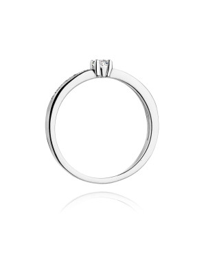 Gold ring with diamond White gold EW-288 0.13ct