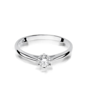 Pierścionek zaręczynowy z diamentem białe złoto 0,15ct