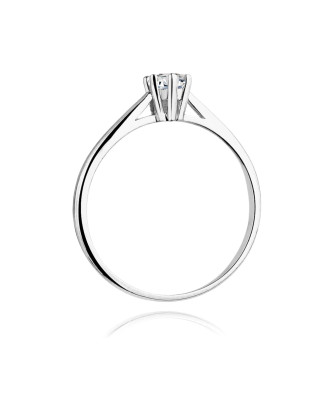 Pierścionek zaręczynowy z diamentem białe złoto 0,15ct