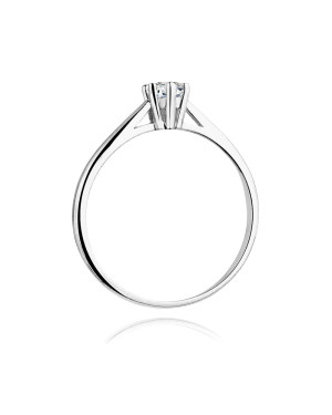 Pierścionek zaręczynowy z diamentem białe złoto 0,15ct