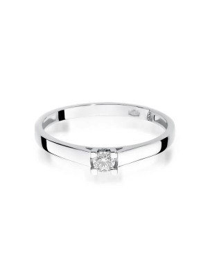 Gold engagement ring with diamond white gold 0.08ct