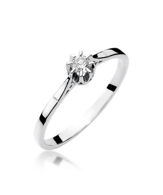 Engagement ring with diamond white gold 0.10ct