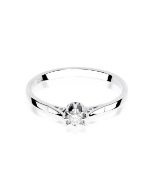 Engagement ring with diamond white gold 0.10ct