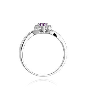 Amethyst engagement ring white gold 0.10ct