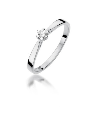 Engagement ring diamond white gold 0.10ct