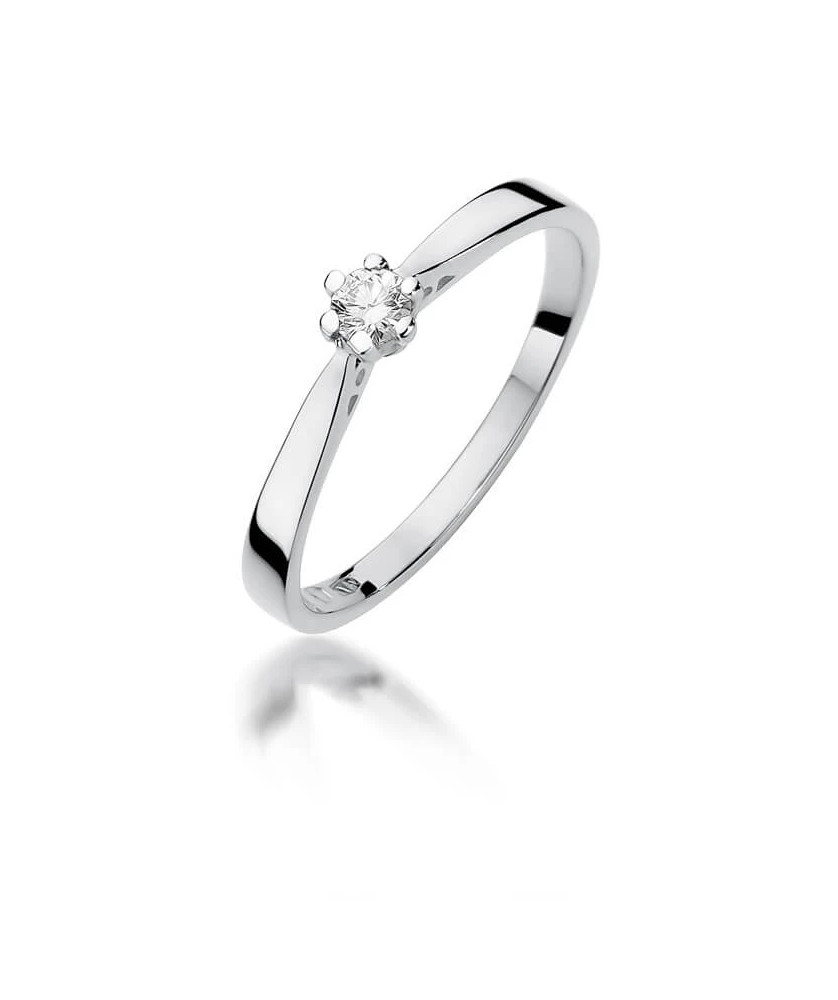 Engagement ring diamond white gold 0.10ct