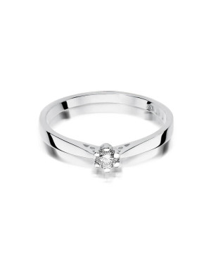 Pierścionek zaręczynowy diament białe złoto 0,10ct