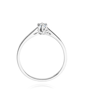 Pierścionek zaręczynowy diament białe złoto 0,10ct