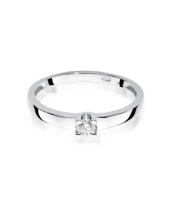 Złoty pierścionek z diamentem Białe złoto EW-225 0,08ct