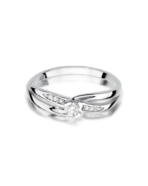 Gold ring with diamond White gold EW-415 0.13ct