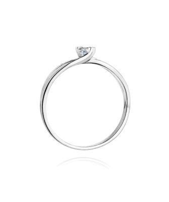 Złoty pierścionek z diamentem Białe złoto EW-415 0,13ct