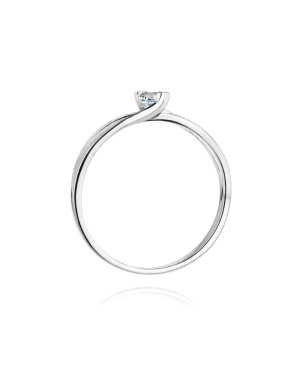 Gold ring with diamond White gold EW-415 0.13ct