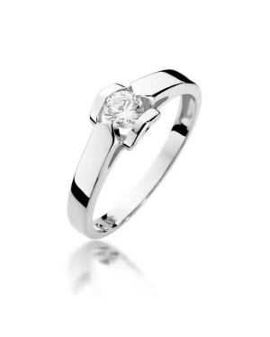 Złoty pierścionek z diamentem Białe złoto EW-320 0,30ct