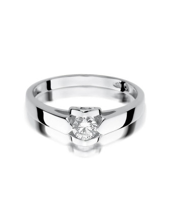 Złoty pierścionek z diamentem Białe złoto EW-320 0,30ct