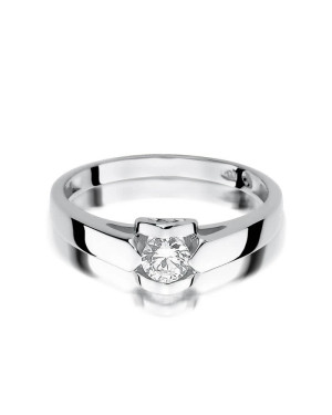 Złoty pierścionek z diamentem Białe złoto EW-320 0,30ct