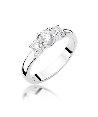 Złoty pierścionek z diamentem Białe złoto EW-344 0,49ct