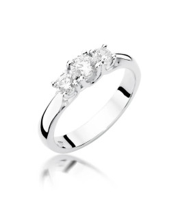 Złoty pierścionek z diamentem Białe złoto EW-344 0,49ct