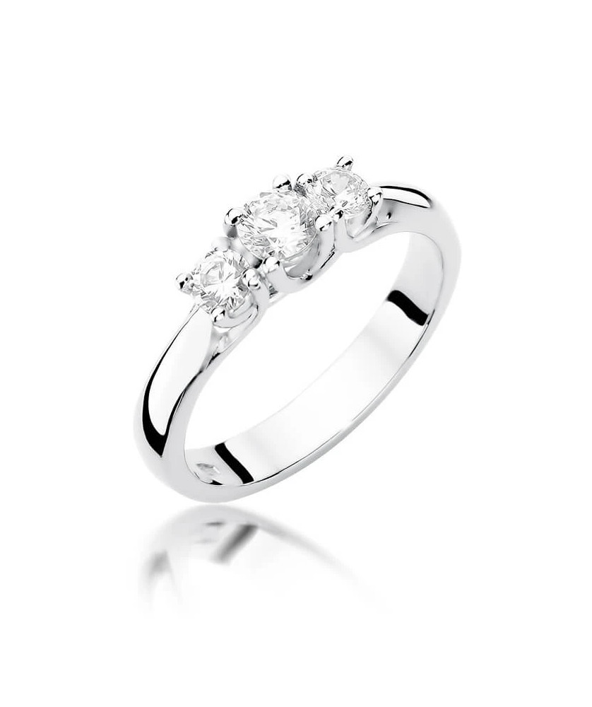 Złoty pierścionek z diamentem Białe złoto EW-344 0,49ct