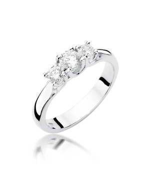 Złoty pierścionek z diamentem Białe złoto EW-344 0,49ct