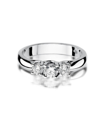 Złoty pierścionek z diamentem Białe złoto EW-344 0,49ct