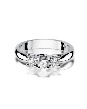 Złoty pierścionek z diamentem Białe złoto EW-344 0,49ct