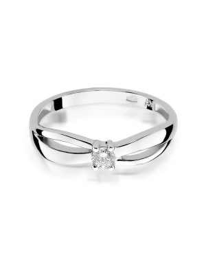 Złoty pierścionek z diamentem Białe złoto EW-248 0,10ct