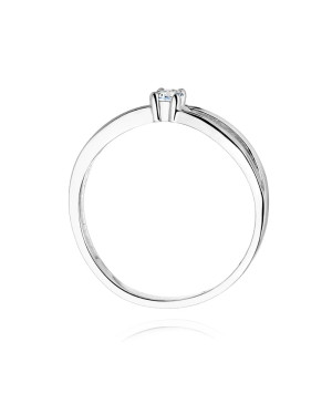 Złoty pierścionek z diamentem Białe złoto EW-248 0,10ct