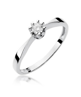 Engagement ring with diamond white gold 0.15ct