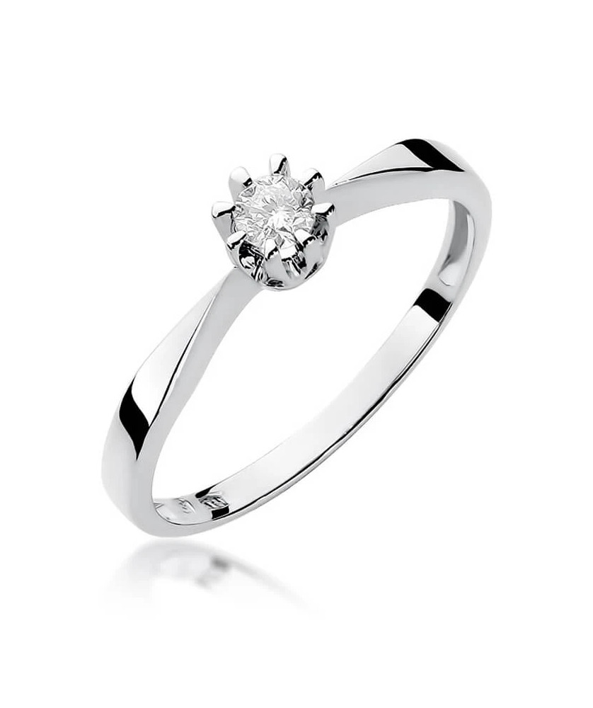 Engagement ring with diamond white gold 0.15ct