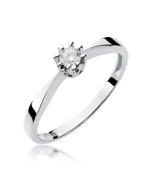 Engagement ring with diamond white gold 0.15ct