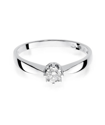 Engagement ring with diamond white gold 0.15ct
