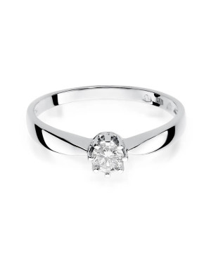 Engagement ring with diamond white gold 0.15ct