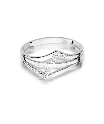 Złoty pierścionek z diamentem Białe złoto EW-114 0,03ct