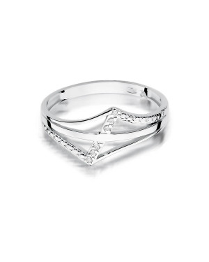 Złoty pierścionek z diamentem Białe złoto EW-114 0,03ct