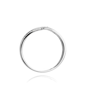 Złoty pierścionek z diamentem Białe złoto EW-114 0,03ct