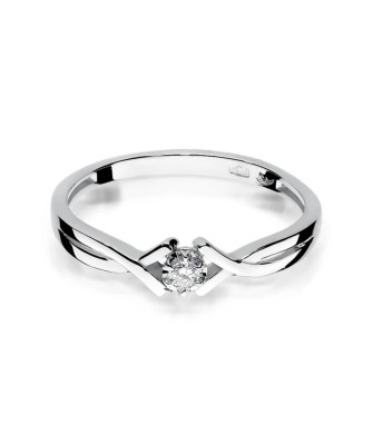 Złoty pierścionek z diamentem Białe złoto EW-190 0,04ct