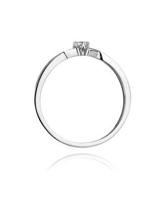 Złoty pierścionek z diamentem Białe złoto EW-190 0,04ct