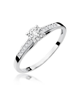 Diamond ring white gold 0.13ct
