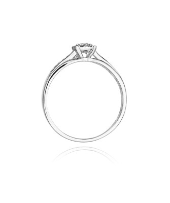 Pierścionek z diamentami białe złoto 0,13ct
