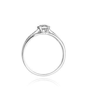 Pierścionek z diamentami białe złoto 0,13ct